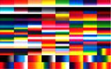 Graduated Gradient Rainbow Multicolor Blend Screen Printed All Colors Chart